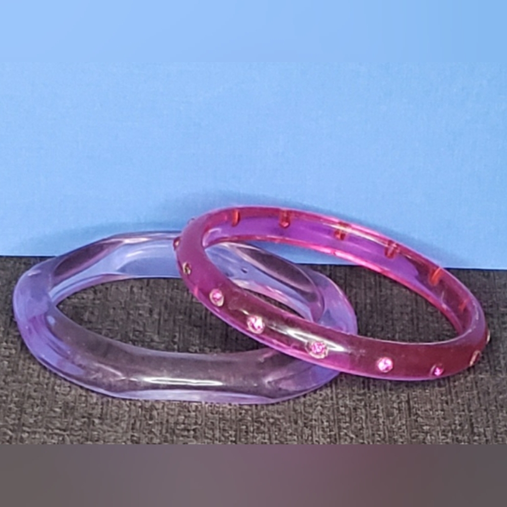 Vintage 60's Pink and Purple Bangle Set